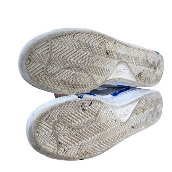 CUSTOM Nike Court Royale White Metallic Silver Size 8.5 - Picture 2 of 8
